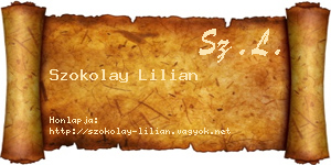 Szokolay Lilian névjegykártya